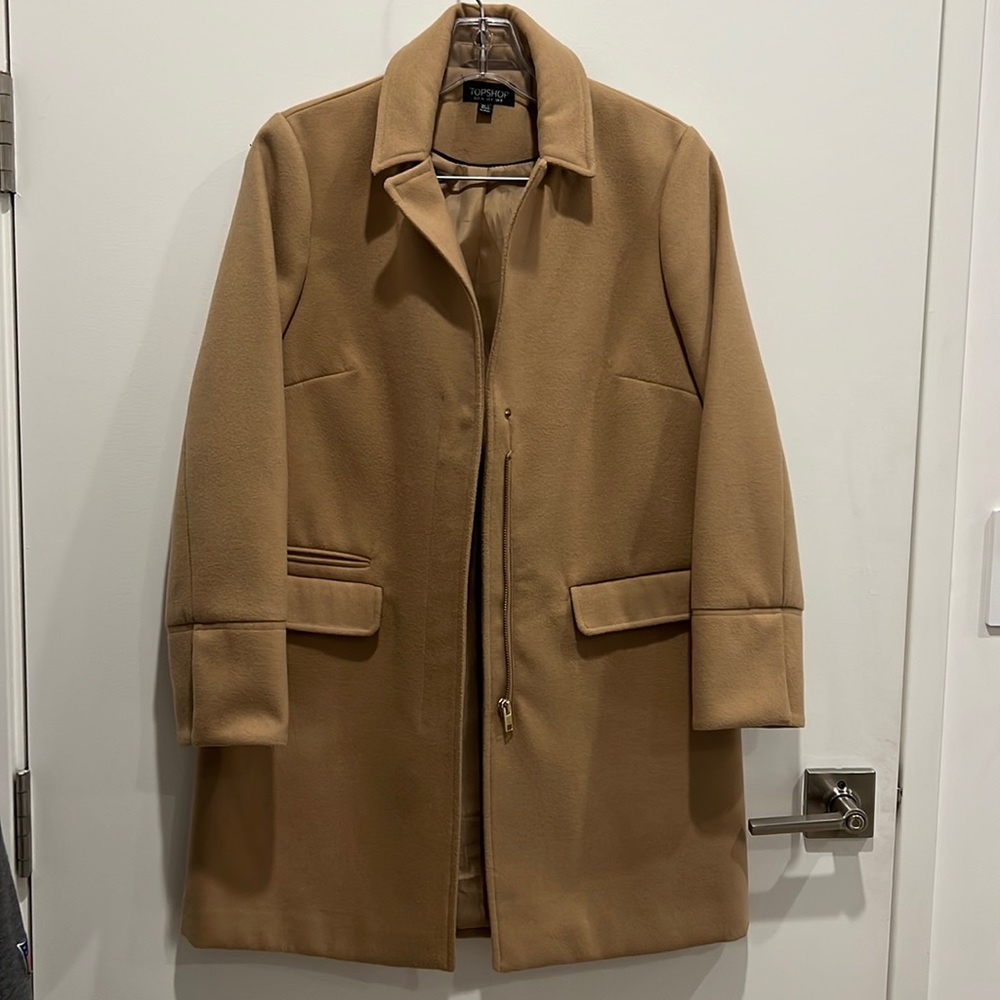 Topshop Long Camel Winter Coat